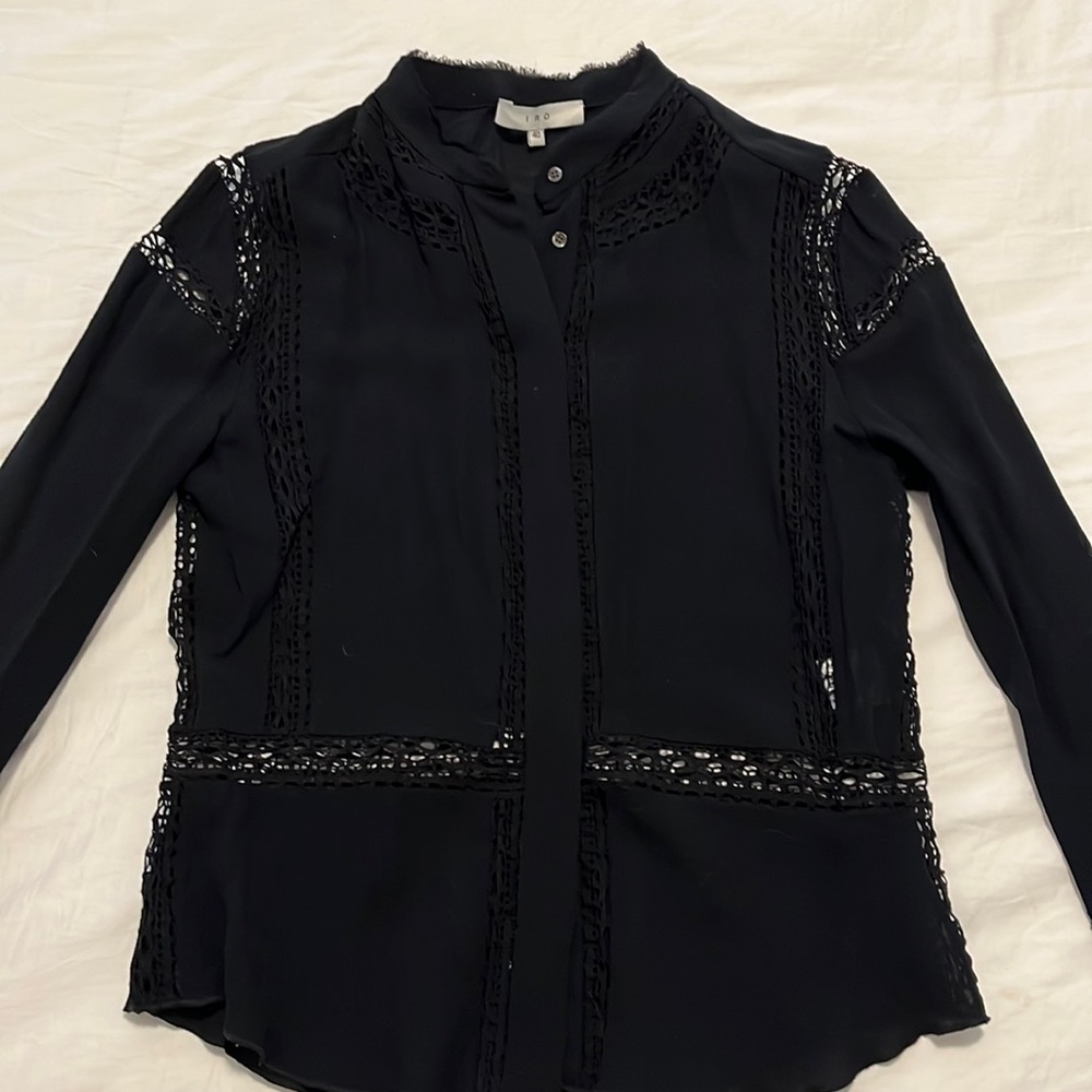 Iro silk blend Yumi blouse with lace detail size XS